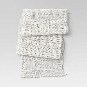 Open Box - Opalhouse - 108" x 14" Cotton Macrame Runner White - Opalhouse White